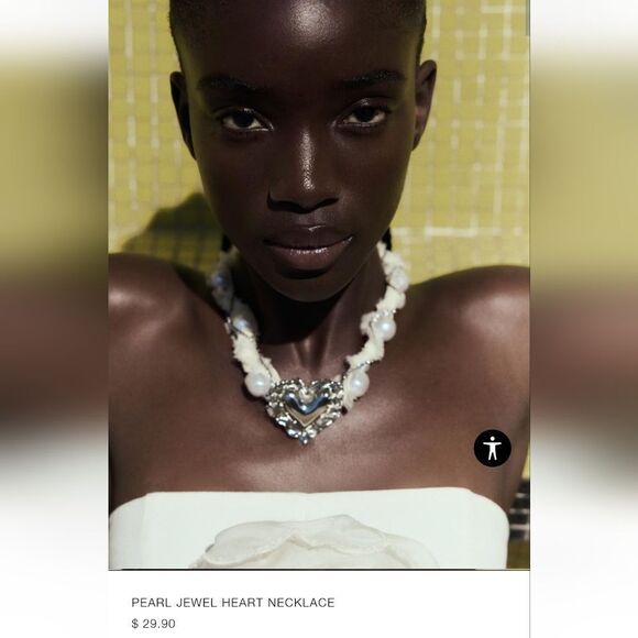 New ZARA Jewel heart rhinestone fabric  choker pendant necklace SOLD OUT @zara - Picture 3 of 13